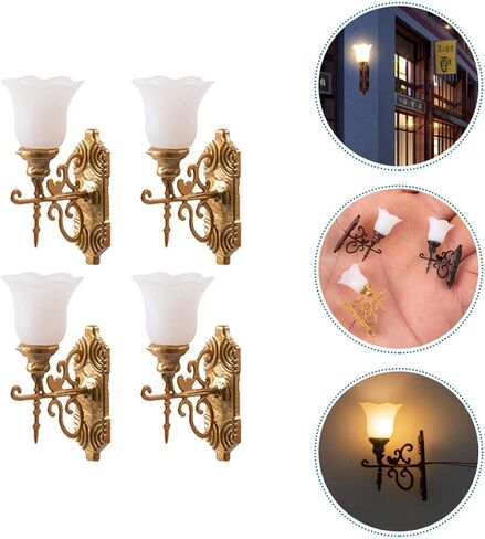 Yarnow 20 pcs مصغرة مصغرة شمعة الشمعدان أضواء الشمعدان للدمى - 1:87 مصابيح طاولة الرمال النموذجية ، الضوء الأصفر الدافئ in Saudi Arabia
