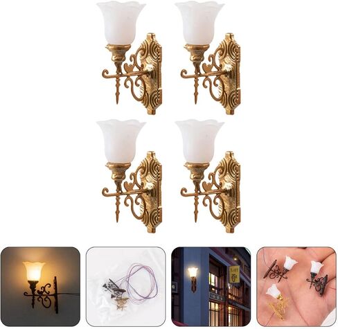 Yarnow 20 pcs مصغرة مصغرة شمعة الشمعدان أضواء الشمعدان للدمى - 1:87 مصابيح طاولة الرمال النموذجية ، الضوء الأصفر الدافئ in Saudi Arabia