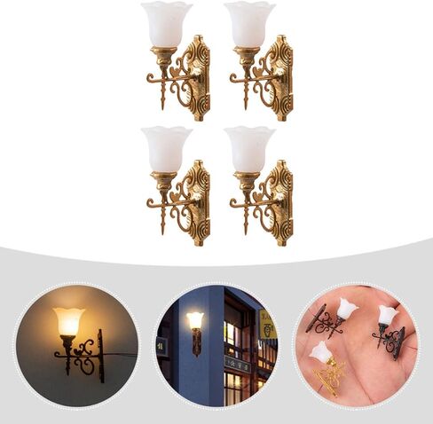 Yarnow 20 pcs مصغرة مصغرة شمعة الشمعدان أضواء الشمعدان للدمى - 1:87 مصابيح طاولة الرمال النموذجية ، الضوء الأصفر الدافئ in Saudi Arabia
