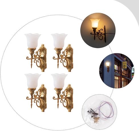 Yarnow 20 pcs مصغرة مصغرة شمعة الشمعدان أضواء الشمعدان للدمى - 1:87 مصابيح طاولة الرمال النموذجية ، الضوء الأصفر الدافئ in Saudi Arabia