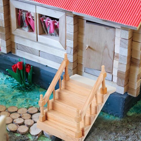 YARNOW Miniature Dollhouse Staircase with Banister, Mini Wooden Steps Dollhouse for Home in Saudi Arabia