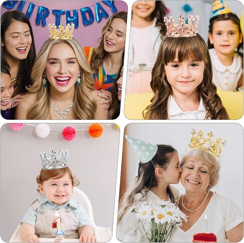 3pcs Cake Crown Topper, Pearl Crown Cupcake Toppers, Crowns for Flower Bouquets, Bridal Shower Wedding Royal Themed Kids Birthday Party Decorations Supplies, 3 Colors in Saudi Arabia