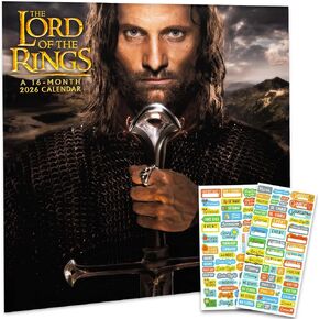 The Lord of the Rings Calendar 2026 - Deluxe 2026 Middle-Earth Wall Calendar Bundle with Over 100 Reminder Stickers (The Hobbit Gifts, Office Supplies) in Saudi Arabia