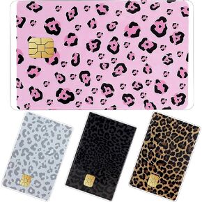 Credit Card Skin Stickers 4Pcs Leopard Print Debit Card Skin Stickers Removable Waterproof PVC Decal Cover Set for Transportation Key Debit Bus Cards Pink Grey Black Cheetah ID Cover for Women in Kuwait