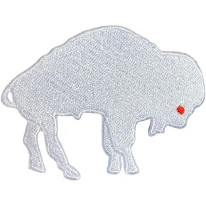 White Buffalo Standing Size 3 Inches Football Fan Favorite Team Iron On Sew On Embroidered Patch in Saudi Arabia