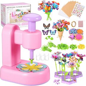 Flower Machine Fabric Flower Bouquets Craft Kit, DIY Arts and Crafts for Kids Ages 3-9, No Glue Educational STEM Activity Toys Gift for Girls Boys Birthday Christmas Holiday in Kuwait