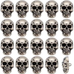 PH PandaHall 20pcs Skull Button Skeleton Head Shank Button Alloy Embellishments Buttons Decoration Punk Style Skulls Sew on Buttons for Clothing Bags Hats Brooches Craft Accessory, Antique Silver in Saudi Arabia
