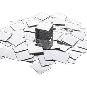 200 PCS Mini Square Mirror Tiles 1 inch لاصق مرايا صغيرة الحرف مرآة مرآة أكريليك ملصقات الجدار للمنزل للديكور الجدران الزخرفية المشاريع DIY in Kuwait