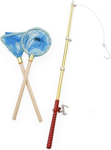 Odoria 1/12 Miniature Fishing Pole and Nets Dollhouse Decoration Accessories in Saudi Arabia