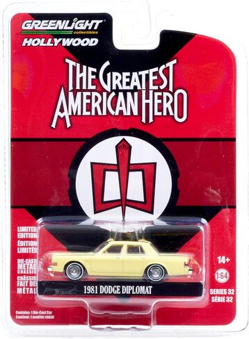 Greenlight 1981 Dodg-E Diplomat Yellow (Bill Maxwell's) The Greatest American Hero (1981-1983) TV Series 1/64 DIECAST Model Car 44920 أ in Saudi Arabia