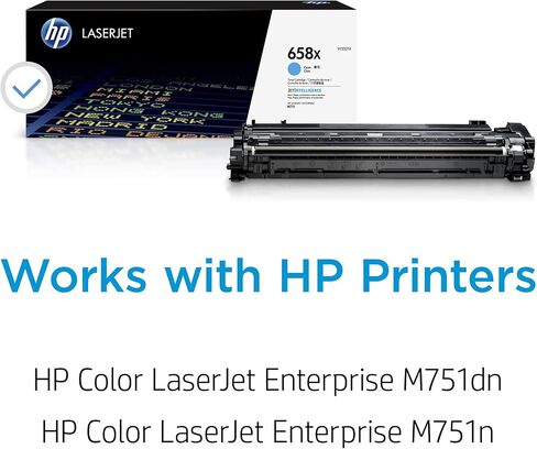 HP 658X Cyan High-Hield Toner Cartridge | يعمل مع HP Color LaserJet Enterprise M751 Series | W2001x in Kuwait
