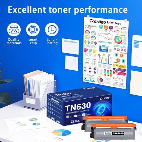 TN630 Black Toner Cartridge 2 Pack Replacement for TN-630 TN 630 Compatible with Brother HL-L2300D HL-L2380DW HL-L2320D DCP-L2540DW MFC-L2700DW MFC-L2685DW Printer in Kuwait