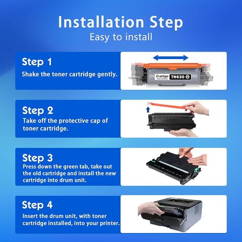 TN630 Black Toner Cartridge 2 Pack Replacement for TN-630 TN 630 Compatible with Brother HL-L2300D HL-L2380DW HL-L2320D DCP-L2540DW MFC-L2700DW MFC-L2685DW Printer in Kuwait