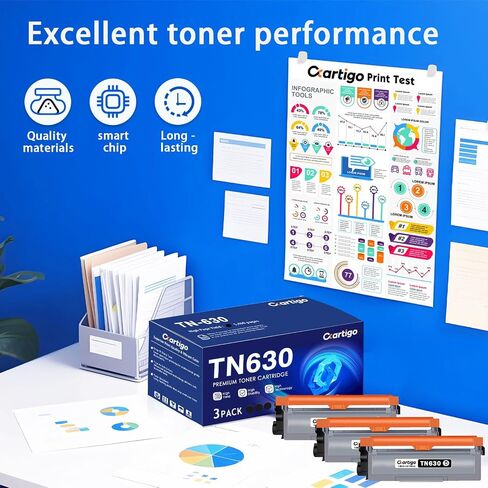 TN630 Black Toner Cartridge 2 Pack Replacement for TN-630 TN 630 Compatible with Brother HL-L2300D HL-L2380DW HL-L2320D DCP-L2540DW MFC-L2700DW MFC-L2685DW Printer in Kuwait