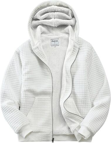 Men's Fleece Heavyweight Full Zip Hoodie Sweatshirt Jacket Hooded for Men in Saudi Arabia
