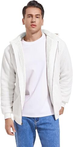 Men's Fleece Heavyweight Full Zip Hoodie Sweatshirt Jacket Hooded for Men in Saudi Arabia