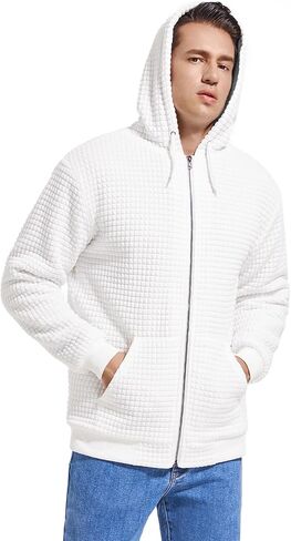 Men's Fleece Heavyweight Full Zip Hoodie Sweatshirt Jacket Hooded for Men in Saudi Arabia