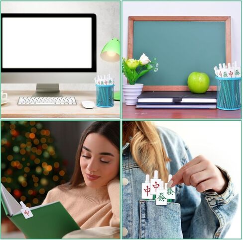 Epakh 48 PCS Mahjong Point Pens الصينية هدايا مضحكة قابلة للسحب لالتقاط الكرة لمحبي Mahjong الرجال والنساء لعيد الميلاد للمكتب المنزل (أخضر ، عادي ، كلاسيكي) in Saudi Arabia