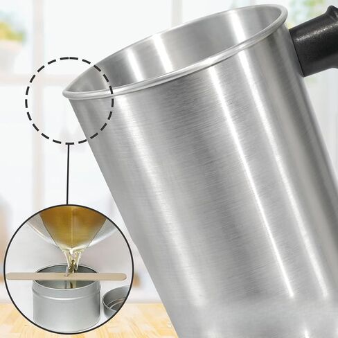 Nixef Light Candle Making Prock Pot ، 1.8L ، 60.8 OZ ، SPOUT SPOUT SPOUT والمقاومة للحرارة مصممة بوعاء ذوبان الشمع ، شمعة بناء الألومنيوم صنع إبريق in Saudi Arabia