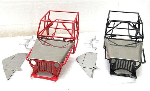 المعدن الكامل للهيكل المعدني للأنبوب لـ C14 C24 C24-1 1/16 RC Car Parts ، Red in Kuwait