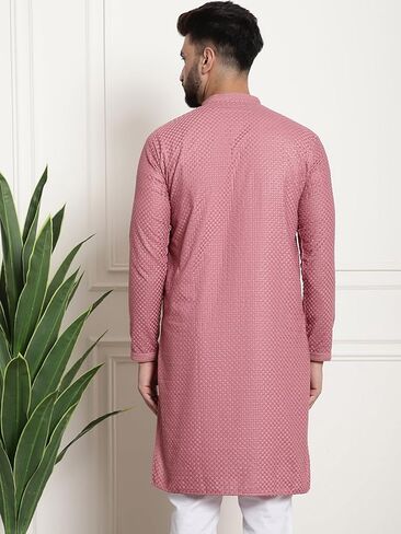 Sojanya (Since 1958 Mens Pure Cotton checked embroidered only Long Kurta in Kuwait