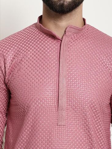 Sojanya (Since 1958 Mens Pure Cotton checked embroidered only Long Kurta in Kuwait