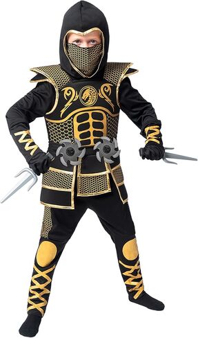 إبداعات Spooktacular Golden Ninja Costume for Boys ، Wids Ninja Whatfit مع Golden Armor لحفلات عيد الهالوين in Saudi Arabia