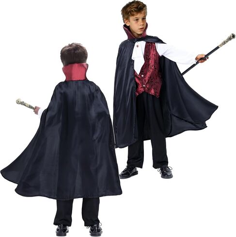 Scary Vampire Costume for Kids – Boys Gothic Vampire Costume Outfit for Halloween Party or Trick-or-Treat in Kuwait