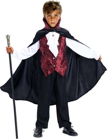 Scary Vampire Costume for Kids – Boys Gothic Vampire Costume Outfit for Halloween Party or Trick-or-Treat in Kuwait