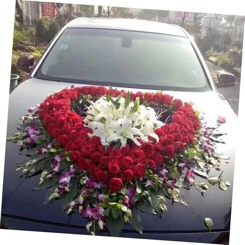 Heart Shaped Wet Floral Foam Cage with Suction Cup Tray for Wedding Car Decoration, Floral Arrangements, and Party Supplies - 11.81 X 11.02 X 1.57 Inches in Saudi Arabia