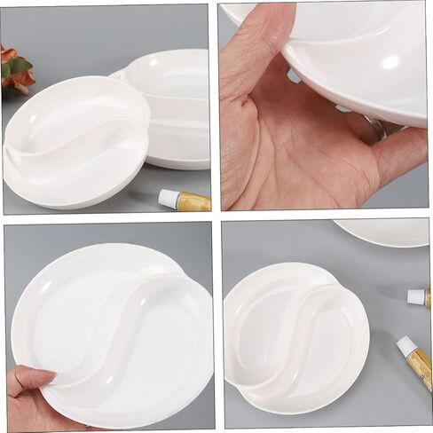 Angoily Tai Ji Watercolor Paint Tray Set 4-Piece Mixing Palette for Artists Sturdy Plastic Round Design for Watercolor Acrylic and Gouache Painting in Saudi Arabia