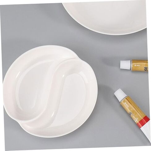 Angoily Tai Ji Watercolor Paint Tray Set 4-Piece Mixing Palette for Artists Sturdy Plastic Round Design for Watercolor Acrylic and Gouache Painting in Saudi Arabia