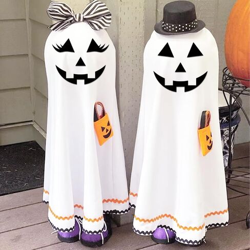 7 Sheets Halloween Adhesive Ghost Felt Sticker for Pumpkin Decor Black Felt Ghost Eyes Face Stickes Clothes Sticker for Halloween DIY Projects Costume Shirt Crafts Decoration(face7) in Saudi Arabia