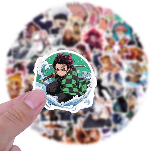 100pcs Anime Demon Slayer Stickers Mixed Pack,Jujutsu Kaisen Sticker for Kids Teens Waterproof Stickers for Water Bottle Laptop Luggage Helmet Skateboard Guitar (ZSGM100) in Kuwait
