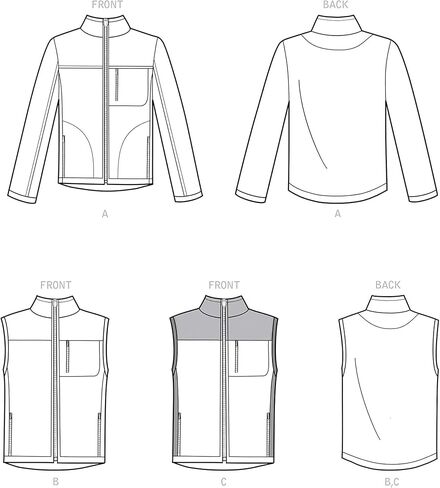 Simplicity Sewing Pattern S9191 - Men's Vests & Jacket, Size: A (S-M-L-XL-XXL) in Saudi Arabia