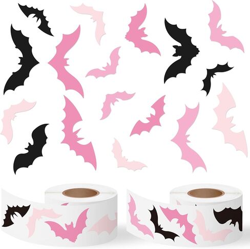 CNhoqc 1000pcs Halloween Ghost Holding Cat Sticker Rolls (2 Rolls), 16 Designs Spooky Ghost Cat Decorative Decals for DIY Crafts Scrapbooks Guitar Water Bottles Gift Wrapping Halloween Party Decor in Kuwait