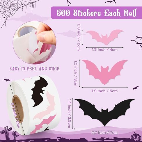 CNhoqc 1000pcs Halloween Ghost Holding Cat Sticker Rolls (2 Rolls), 16 Designs Spooky Ghost Cat Decorative Decals for DIY Crafts Scrapbooks Guitar Water Bottles Gift Wrapping Halloween Party Decor in Kuwait
