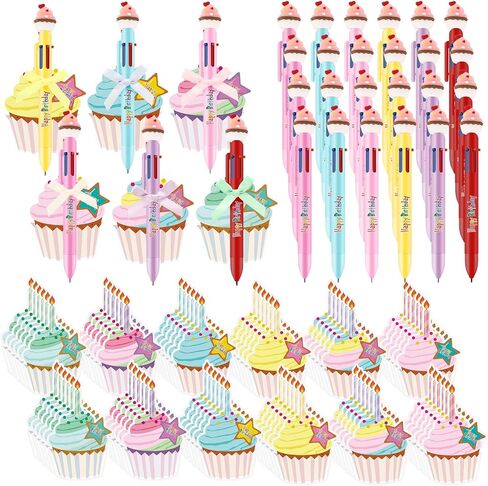 30 Sets Happy Birthday Kits for Kids Classroom Include Cupcake Pens Cupcake Cards and Bow Sets School Classroom Students Birthday Party Supplies in Saudi Arabia