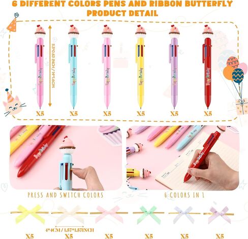 30 Sets Happy Birthday Kits for Kids Classroom Include Cupcake Pens Cupcake Cards and Bow Sets School Classroom Students Birthday Party Supplies in Saudi Arabia