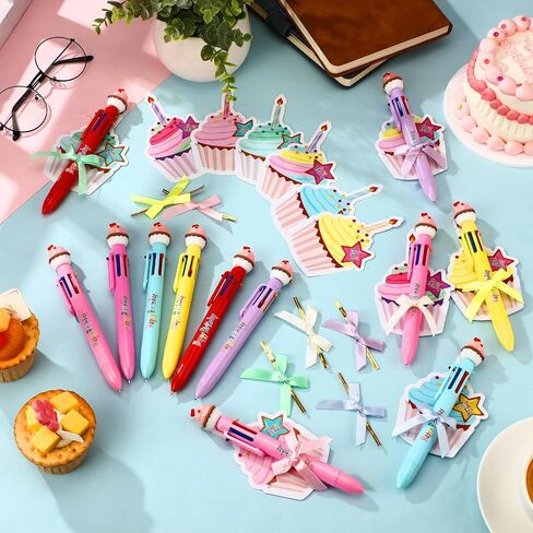 30 Sets Happy Birthday Kits for Kids Classroom Include Cupcake Pens Cupcake Cards and Bow Sets School Classroom Students Birthday Party Supplies in Saudi Arabia
