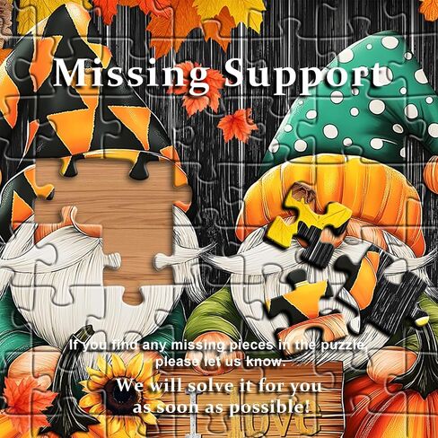 Gnome Puzzles for Adults 1000 Pieces, Fall Puzzle Funny Gnome Pumpkin Nature Plant, Sunflower Antumn Leaf Challenge Jigsaw Puzzle in Saudi Arabia
