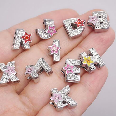 52pcs أحرف راينستون A -Z للديكور غير المرغوب فيه ، والملحقات التمساح ، والمجوهرات DIY ، وحالات الهاتف وفن الأظافر - مجموعة كبيرة الحجم (Silver+Pink) in Kuwait