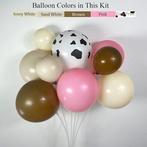 Cowgirl Balloon Arch Kit, Brown Pink Ivory White Cow Print Balloons with "Yee Haw" Letter Balloons for Redeo Themed Party Decorations, Western Balloon Garland in Saudi Arabia