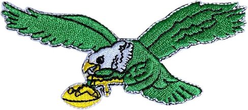 Eagles Bird Wing Light Green on Yellow Football Team Team Iron on Sew on patch المطرزة in Saudi Arabia