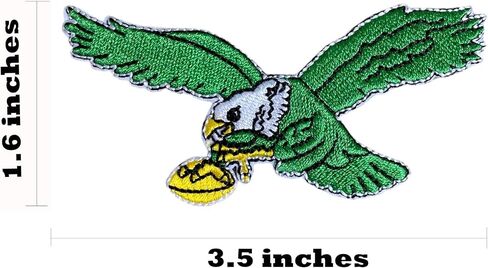 Eagles Bird Wing Light Green on Yellow Football Team Team Iron on Sew on patch المطرزة in Saudi Arabia