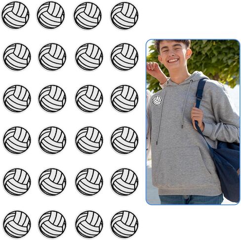 24 PCS Ballbally Patches Patches ، Iron on Sew on the Severiques Black White Soccer Ball Seleing Crochet Sports Style DIY للملابس والسترات والقروز والجينز (2 بوصة/5 سم) in Saudi Arabia