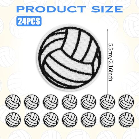 24 PCS Ballbally Patches Patches ، Iron on Sew on the Severiques Black White Soccer Ball Seleing Crochet Sports Style DIY للملابس والسترات والقروز والجينز (2 بوصة/5 سم) in Saudi Arabia
