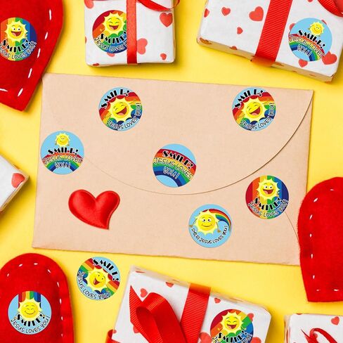 Geyoga 1000 Pcs Jesus Loves You Stickers Religious Christian Children's Stickers Jesus Faith Craft for Sunday School VBS Favors Treat Bag Gift Supplies, 8 Styles in Saudi Arabia