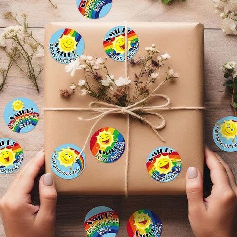 Geyoga 1000 Pcs Jesus Loves You Stickers Religious Christian Children's Stickers Jesus Faith Craft for Sunday School VBS Favors Treat Bag Gift Supplies, 8 Styles in Saudi Arabia