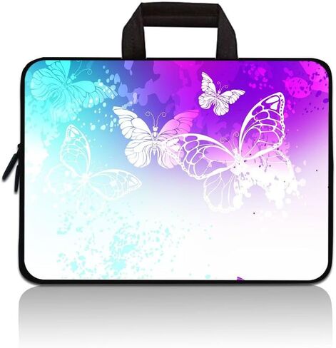 14 15 15.4 15.6 inch Laptop Handle Bag Computer Protect Pouch Holder Notebook Sleeve Neoprene Cover Soft Carrying Travel Case Fit Dell Lenovo HP Chromebook ASUS Acer(Colorful Butterflies) in Kuwait